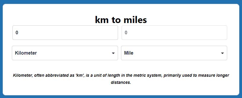 km to miles calculator image